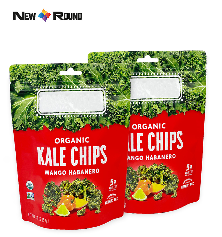 Sacs debout personnalisés, sacs en plastique laminés en Mylar, sac d'emballage de chips de légumes et de pommes de terre à fermeture éclair pour aliments