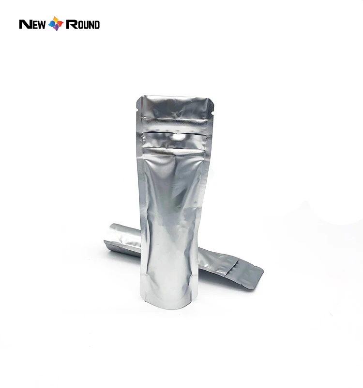 Sac en Mylar résistant aux enfants, argent mat, avec Logo, en plastique thermoscellé, doux au toucher, fermeture éclair, sac à fermeture éclair anti-odeur