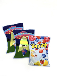 Polygone refermable personnalisé pour aliments de bonbons, sacs en Mylar découpés à fermeture éclair, pochette en forme