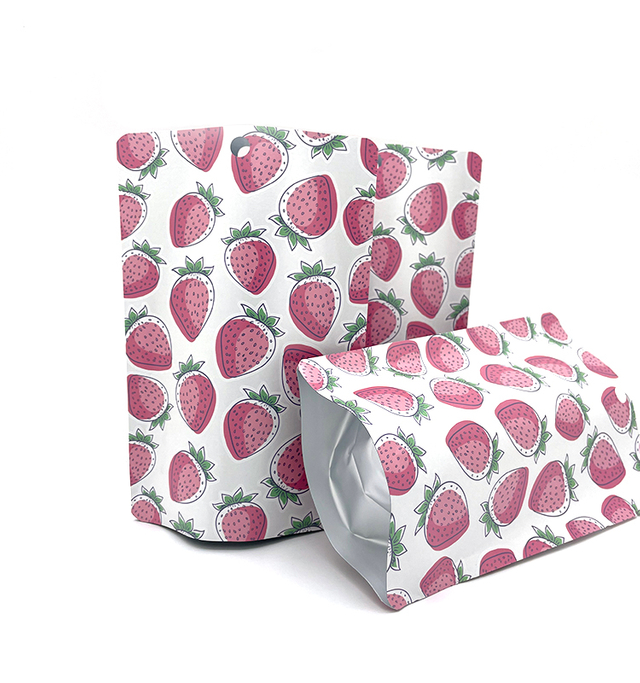 Emballage de collations de thé avec Logo imprimé personnalisé, pochette debout en papier d'aluminium, sacs en papier Kraft biodégradable à fermeture éclair, emballage alimentaire