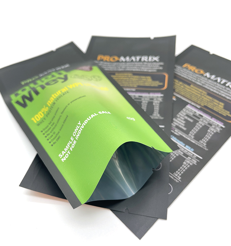 Sac d'emballage de récipient de poudre de protéine de lactosérum ziplock imprimé personnalisé de papier d'aluminium de papier d'aluminium