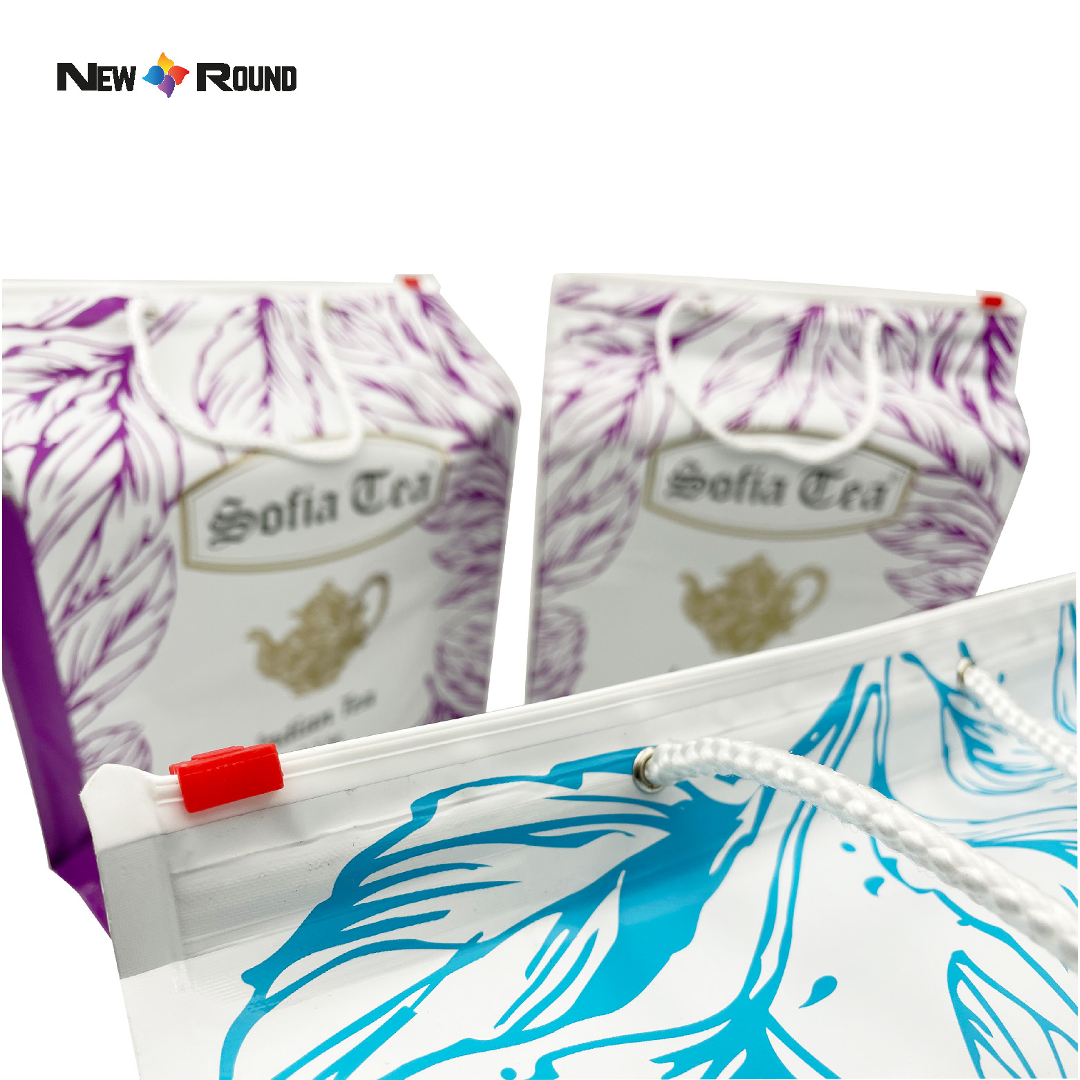 Sac à fond plat de thé indien de 2.5kg, avec fermeture éclair à cordon, biodégradable, écologique, emballage alimentaire personnalisé, sachet de thé