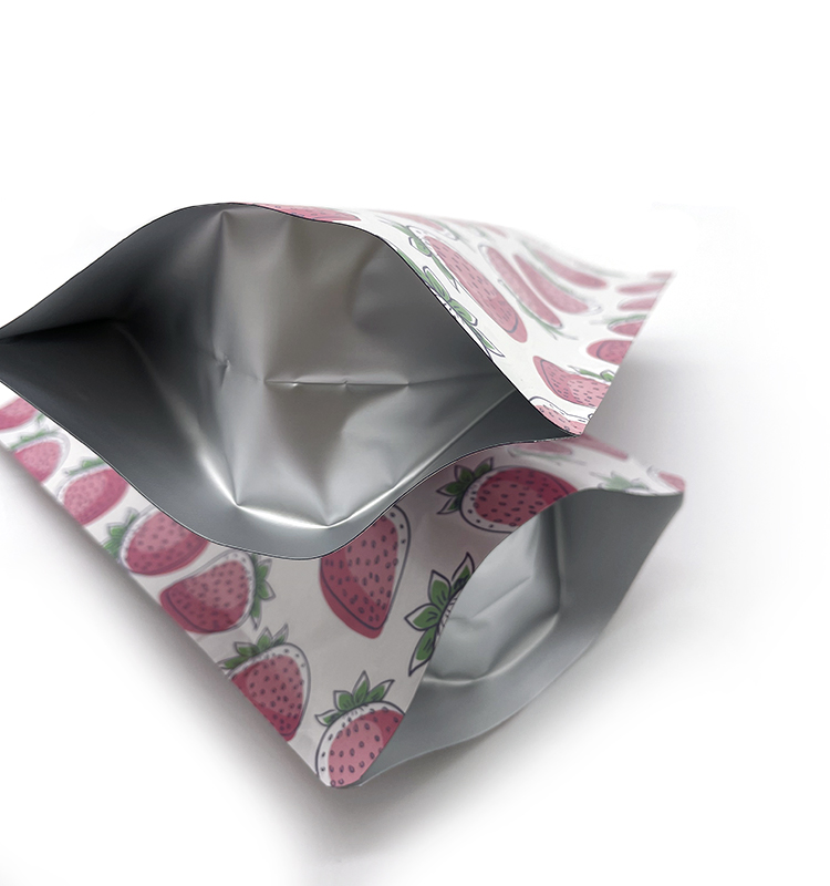 Emballage de collations de thé avec Logo imprimé personnalisé, pochette debout en papier d'aluminium, sacs en papier Kraft biodégradable à fermeture éclair, emballage alimentaire