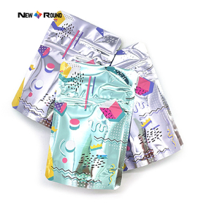 Logo personnalisé métallique imprimé en plastique PET papier d'aluminium givré Ziplock refermable emballage de qualité alimentaire congelé Stand Up pochette sac 