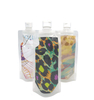Pochette de bec de boisson d'emballage en plastique liquide arrière transparent imprimé personnalisé avec des sacs debout