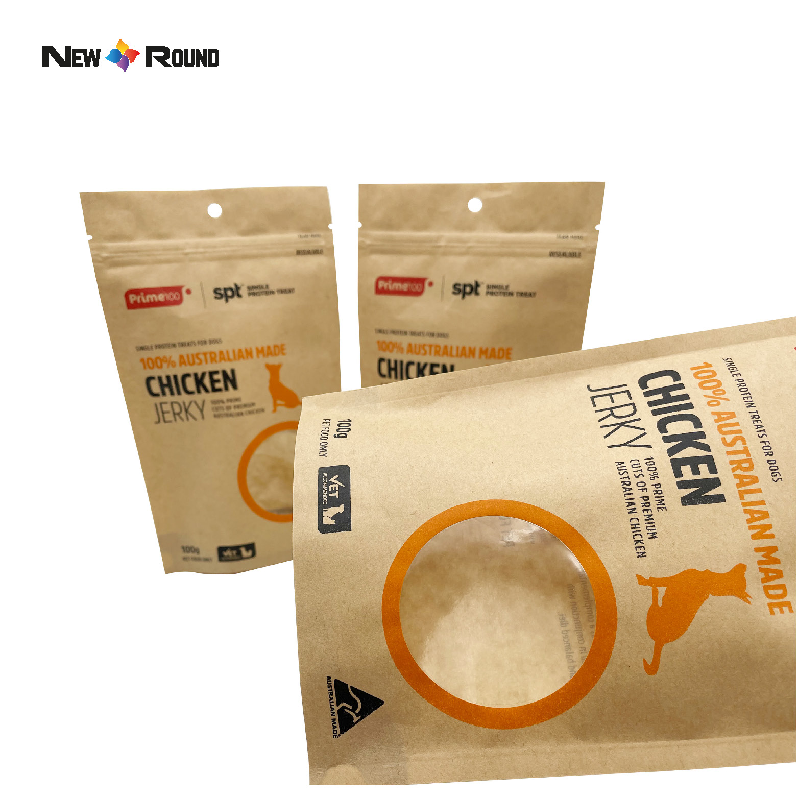 Impression personnalisée litière pour chat nourriture pour chat emballage en papier Kraft sac de nourriture pour animaux de compagnie sac d'emballage de friandises pour chiens sac en papier sacs à fermeture éclair