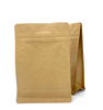 Kraft Stand Up pochette à fond plat pour la farine de noix de riz alimentaire avec fermeture à glissière 