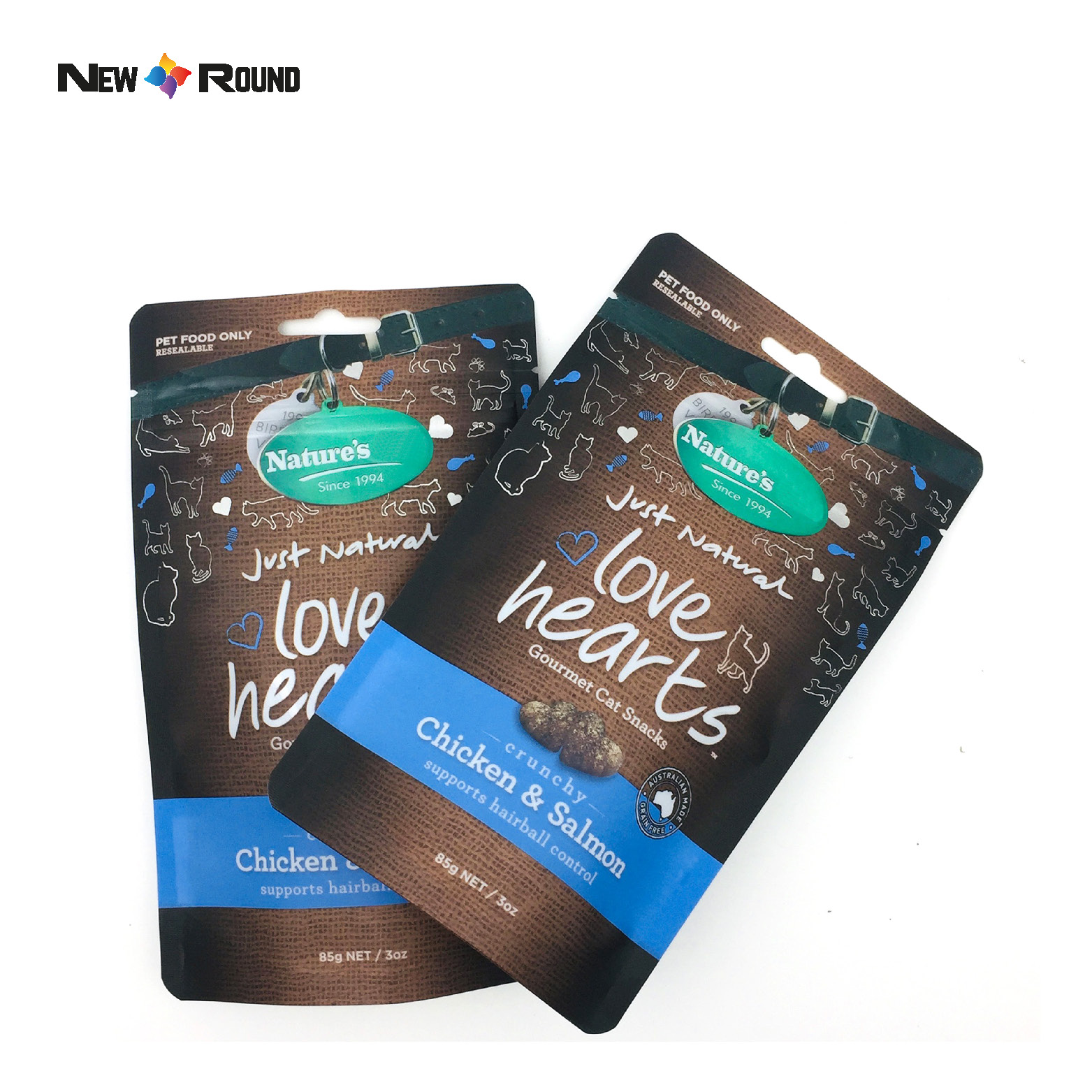 Pochette en plastique imprimée numérique personnalisée écologique Doy Pack pochette à fermeture éclair réutilisable amincissante sac de nourriture pour animaux de compagnie