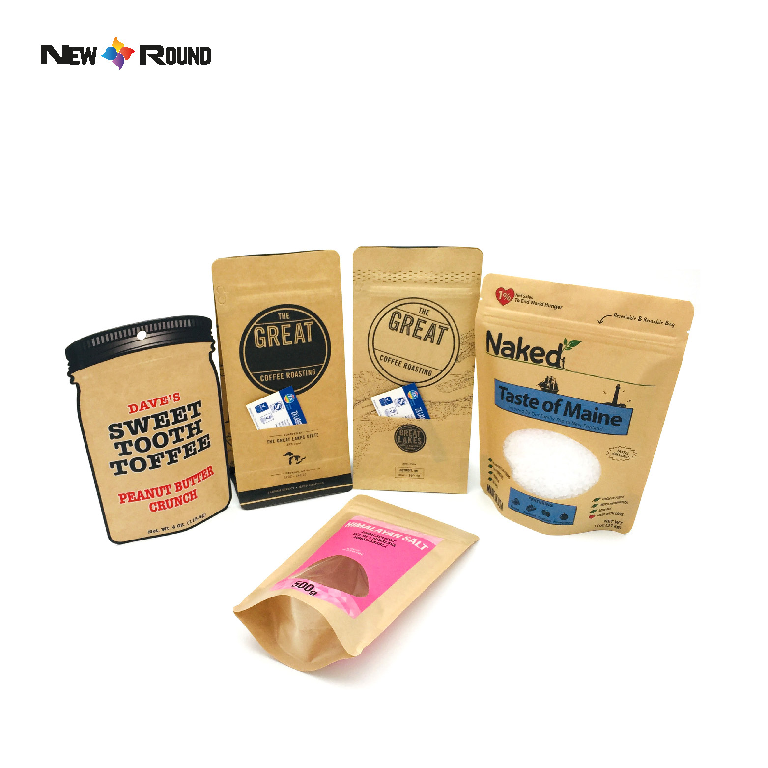 Impression personnalisée litière pour chat nourriture pour chat emballage en papier Kraft sac de nourriture pour animaux de compagnie sac d'emballage de friandises pour chiens sac en papier sacs à fermeture éclair