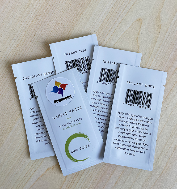 Paquet en plastique imprimé personnalisé, paquet d'échantillon plat à trois joints latéraux, Mini petit sac d'emballage en Mylar