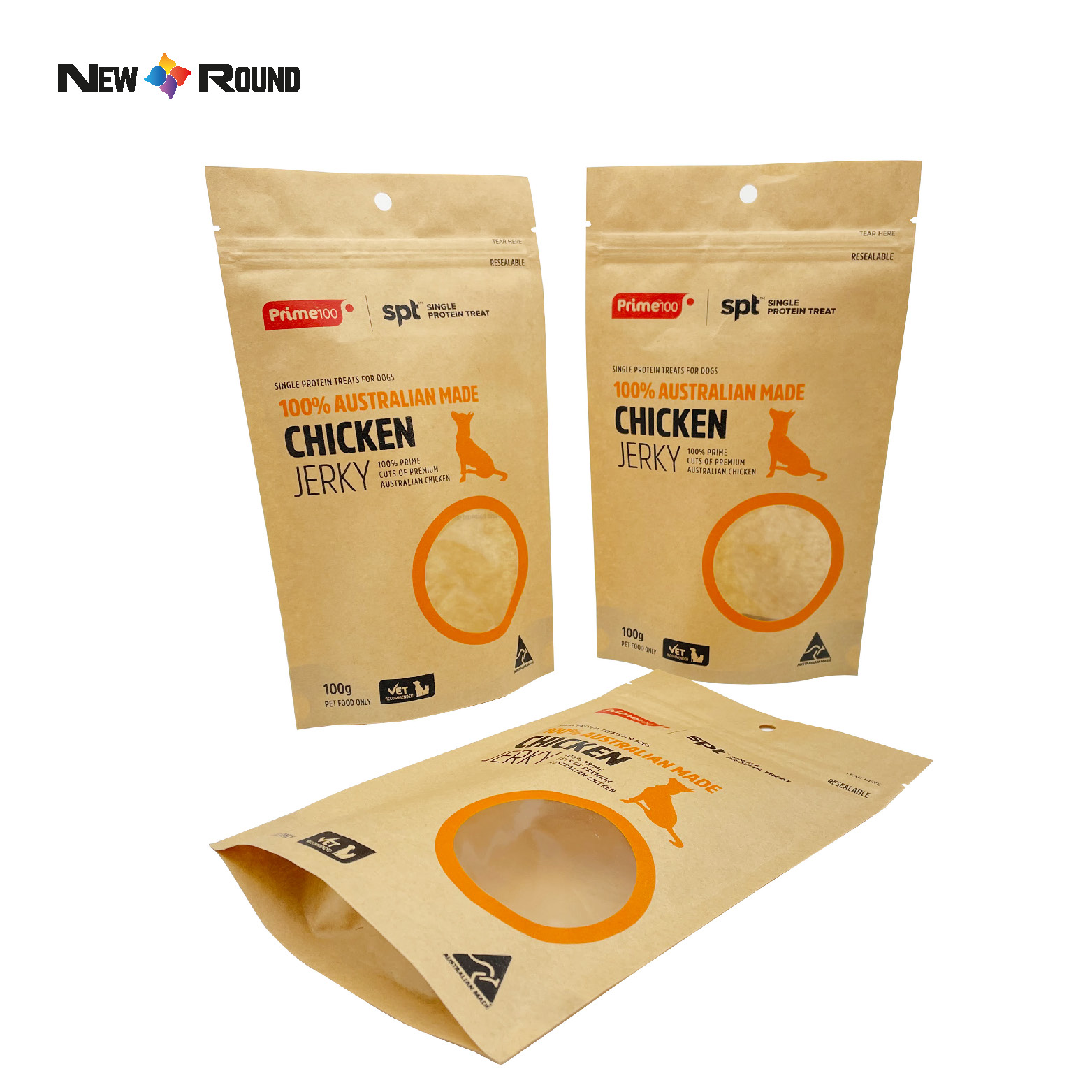Impression personnalisée litière pour chat nourriture pour chat emballage en papier Kraft sac de nourriture pour animaux de compagnie sac d'emballage de friandises pour chiens sac en papier sacs à fermeture éclair