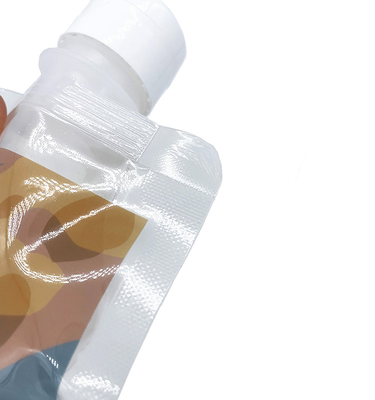 Pochette de bec de boisson d'emballage en plastique liquide arrière transparent imprimé personnalisé avec des sacs debout