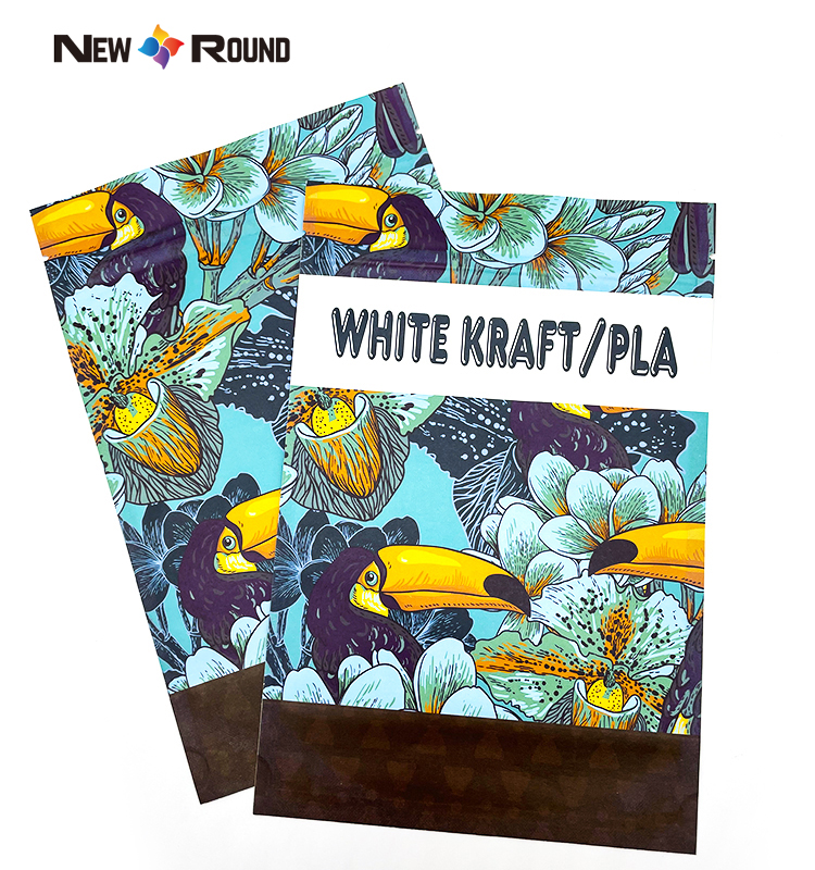 Sacs écologiques compostables, emballage PLA biodégradable, pochette à fermeture éclair, sac d'emballage alimentaire en papier Kraft artisanal à fermeture éclair