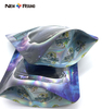 Sacs en Mylar holographiques en Mylar, imprimés personnalisés, doux au toucher, résistants aux enfants, anti-odeurs, refermables, à fermeture éclair, 3.5g