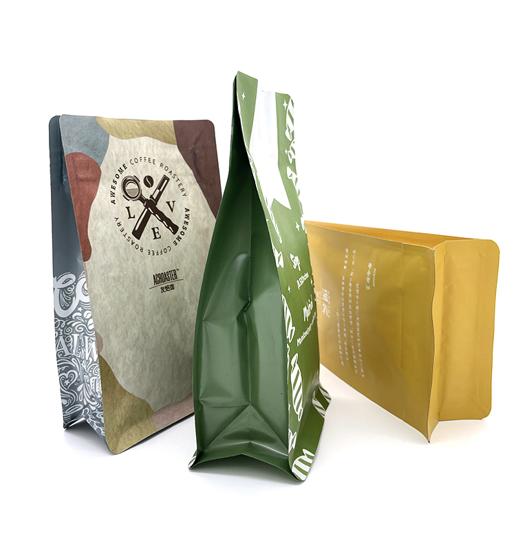 Le client a imprimé le sac d'emballage de café de fond plat de poches de 12oz 500g 1kgs avec la valve