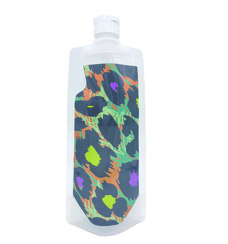 Pochette de bec de boisson d'emballage en plastique liquide arrière transparent imprimé personnalisé avec des sacs debout