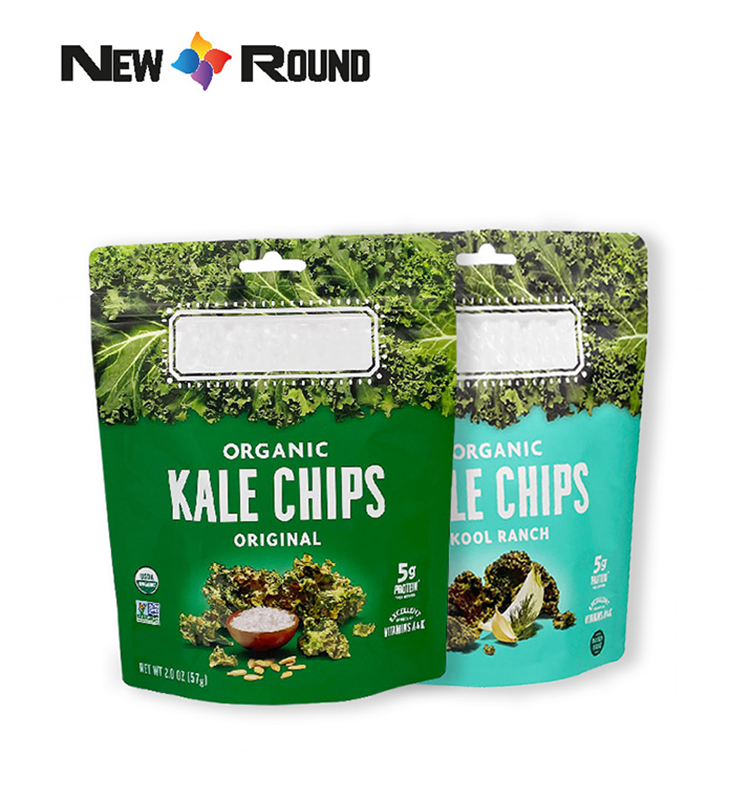 Sacs debout personnalisés, sacs en plastique laminés en Mylar, sac d'emballage de chips de légumes et de pommes de terre à fermeture éclair pour aliments