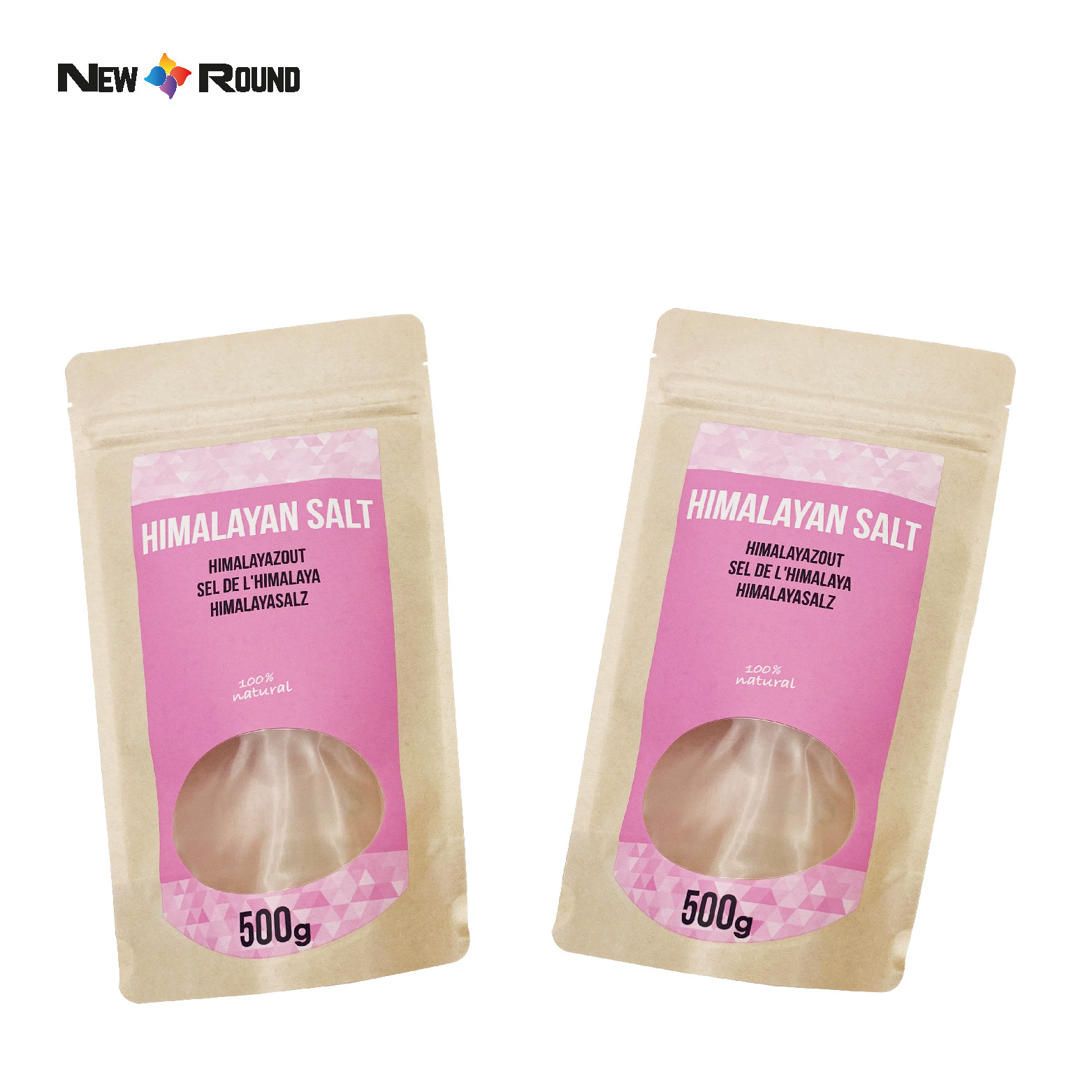 Papier kraft brun à fermeture éclair et papier artisanal blanc, pochettes debout, emballage alimentaire, sacs à fermeture éclair avec fenêtre