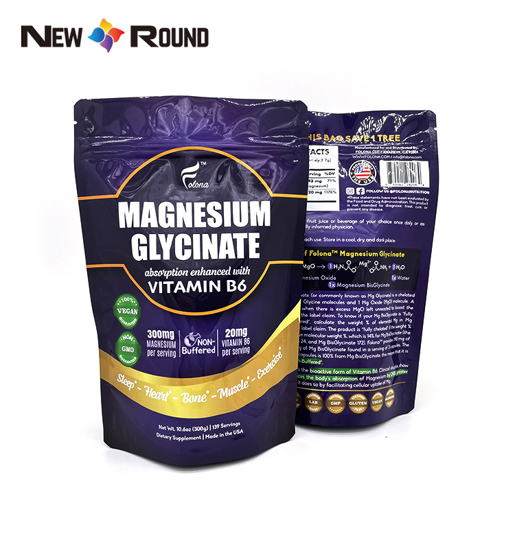 Les fabricants personnalisés d'impression numérique tiennent le sac en plastique de poudre de protéine de lactosérum de poche de tirette d'emballage alimentaire avec la tirette