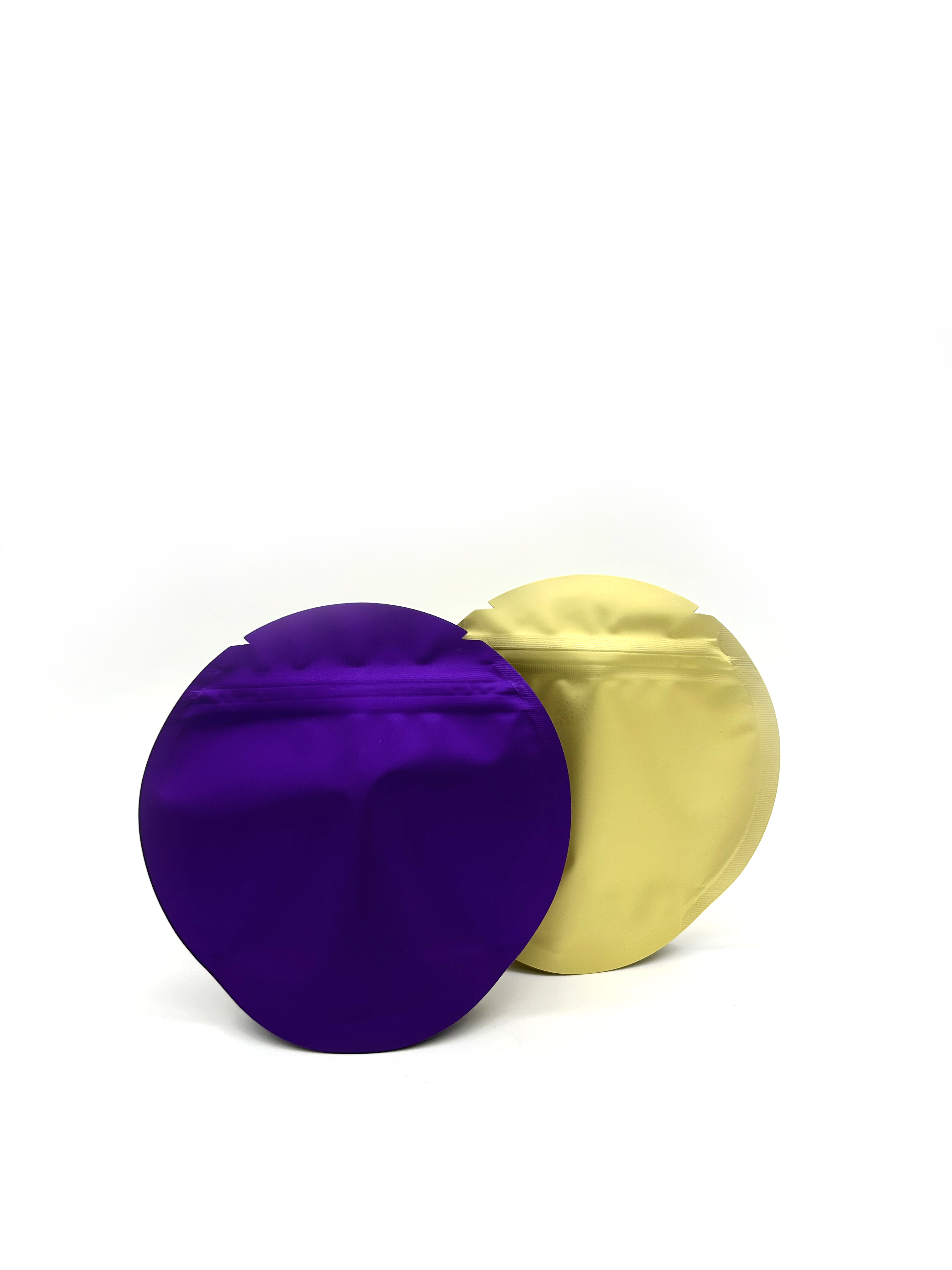 Impression personnalisée 5x5 pouces, sac d'emballage alimentaire découpé avec des matrices, anti-odeur, pochette ronde en plastique Mylar à fermeture éclair