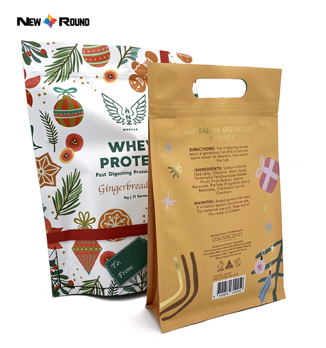 La catégorie comestible imprimée faite sur commande tiennent le sac d'emballage de papier d'aluminium de poudre de protéine de lactosérum de poche de supplément de sport avec la tirette