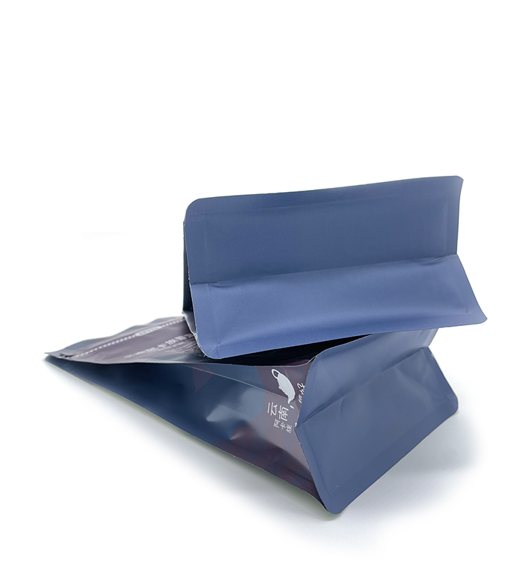 Sac d'emballage de thé en plastique à fermeture éclair de qualité alimentaire, pochette à fond plat en aluminium pour imprimante numérique personnalisée