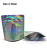 Sacs holographiques en Mylar au Laser, gomme comestible, emballage personnalisé en plastique résistant aux enfants avec fermeture à glissière thermoscellée