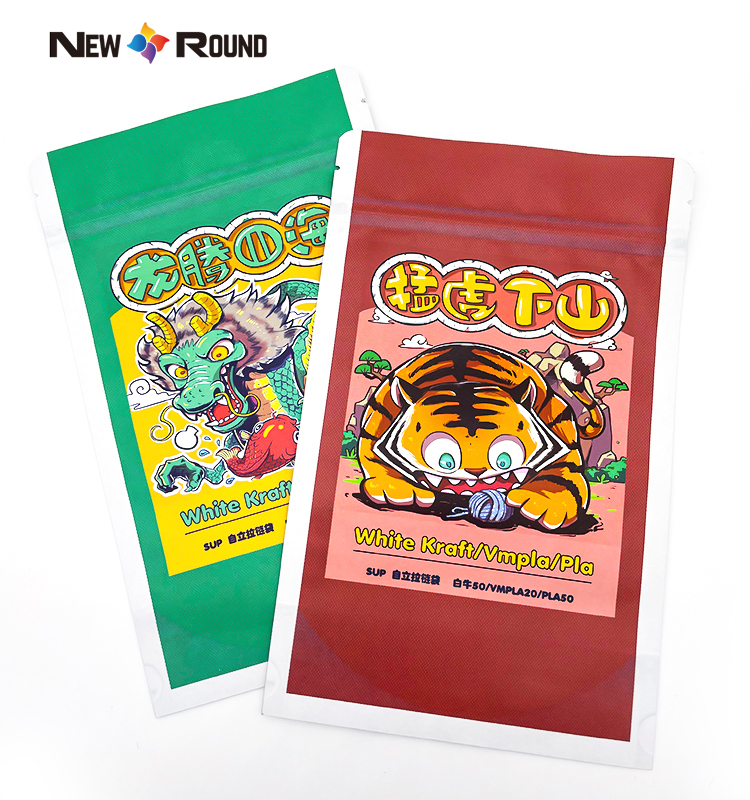 Le papier compostable réutilisable de tirette de PLA tiennent le sac comestible blanc de poche d'emballage de thé de fleur sac biodégradable