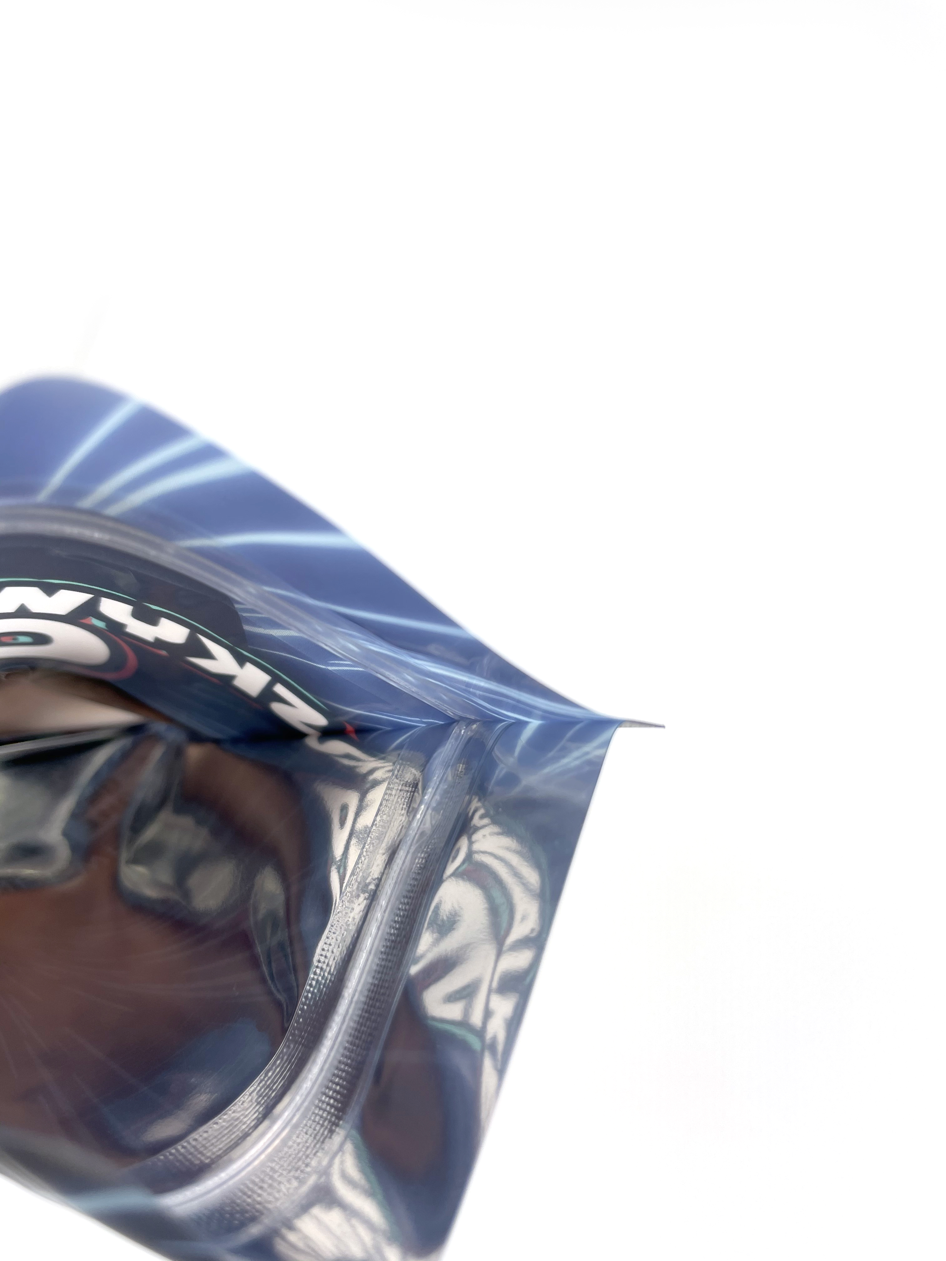 Pouche à preuves odorce Gummies Candy Sugar Food Emballage Sacs Mylar imprimés numériques personnalisés 3,5 g avec fermeture éclair et fenêtre
