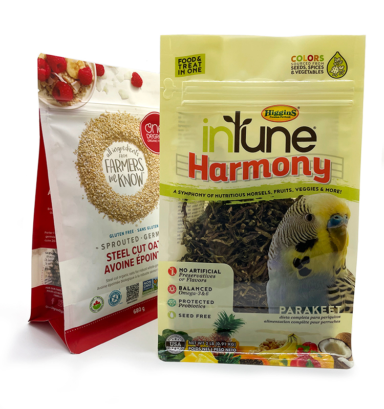 Le chien adapté traite le sac en plastique d'emballage alimentaire pour animaux de compagnie de fond plat de papier d'aluminium de sacs