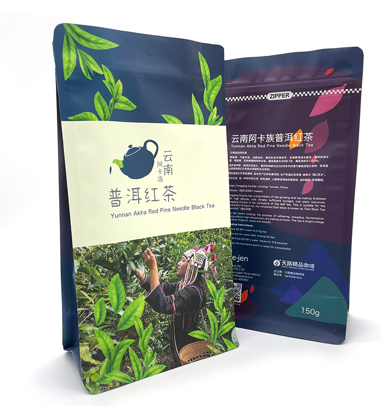 Pochette à fond plat imprimée personnalisée, pochette debout avec encoche de déchirure et fermeture éclair à pression, barrière élevée pour les aliments
