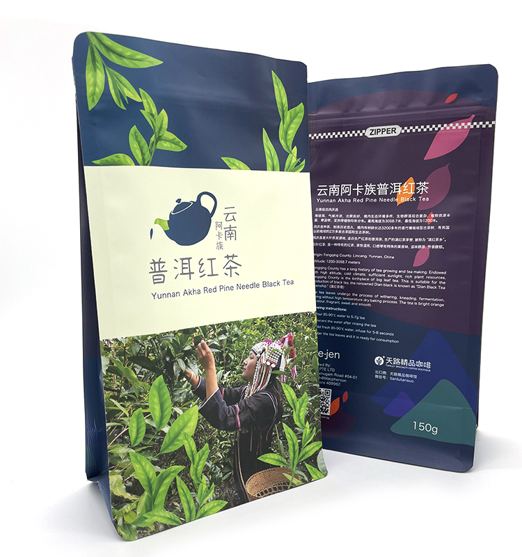 Pochette à fond plat imprimée personnalisée, pochette debout avec encoche de déchirure et fermeture éclair à pression, barrière élevée pour les aliments