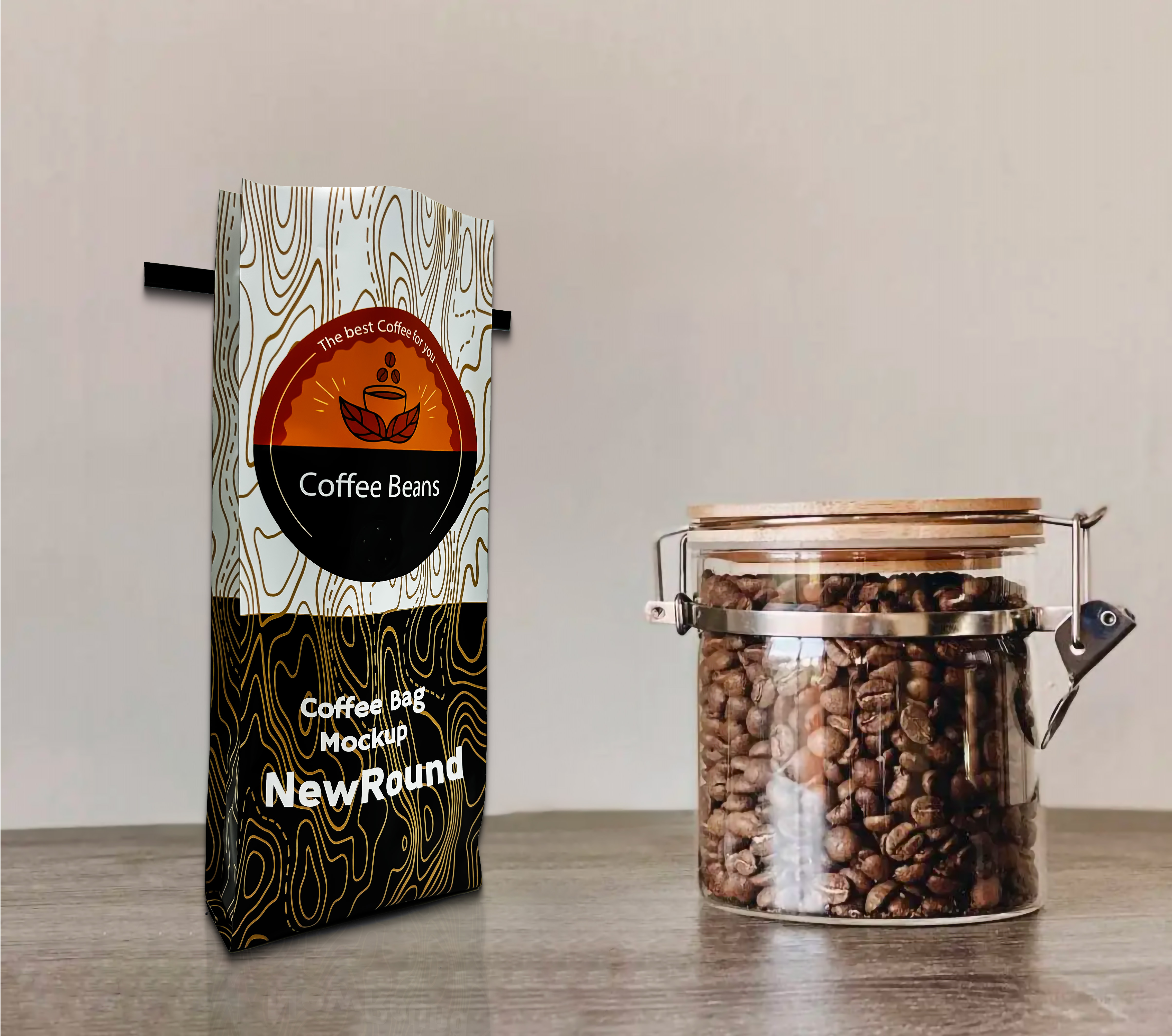 Sac de café à fond plat en plastique de Mylar de poche de gousset latéral biodégradable imprimé par coutume imprimé avec la valve