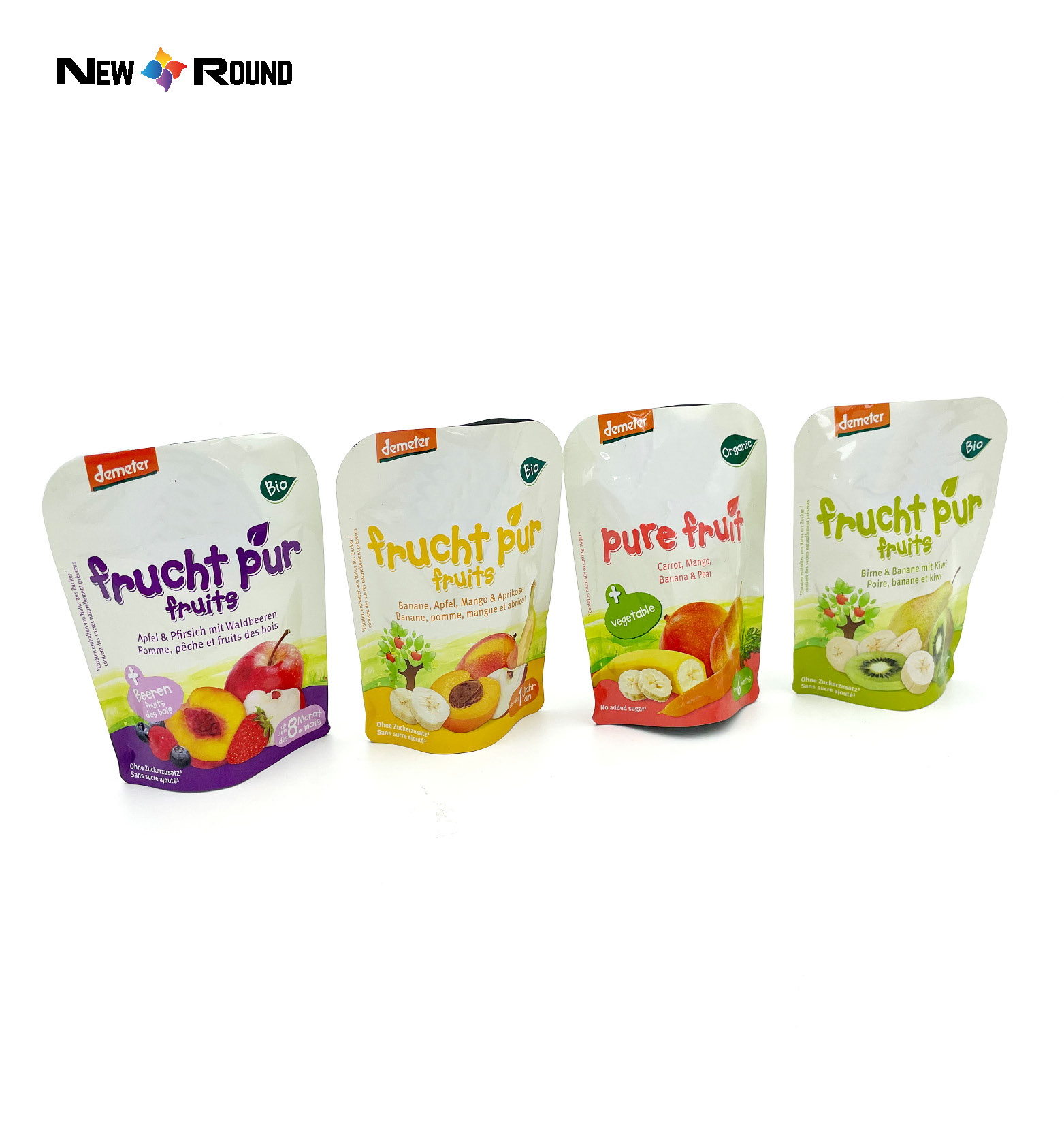 Qualité alimentaire biodégradable debout mangue ananas banane fruits secs chips sac de collation en aluminium