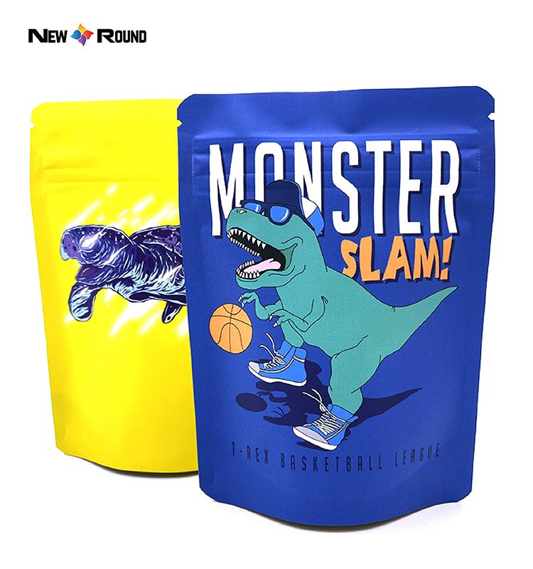 Sacs en plastique Mylar hermétiques anti-odeur, petit emballage holographique Laser réutilisable à fermeture éclair, Mini sac de gommes