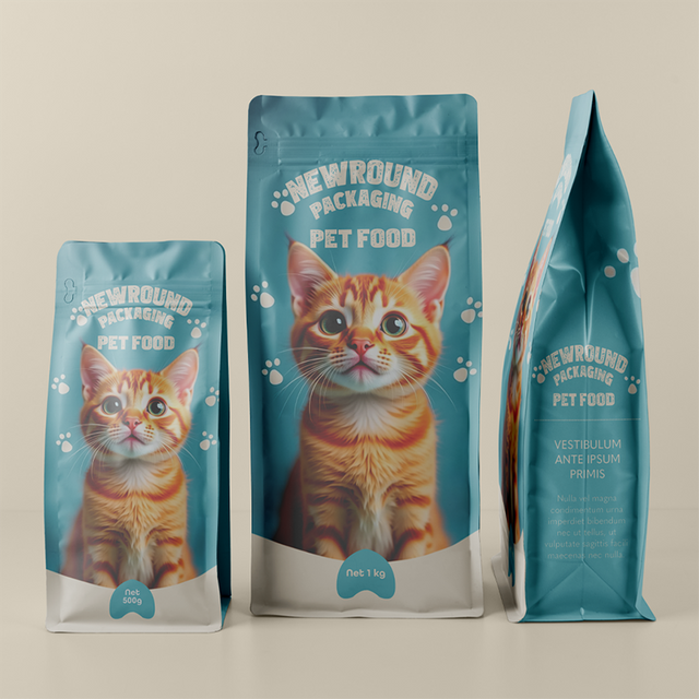 Sacts de gousset latéraux à feuilles de première papier pour nourriture pour animaux de compagnie