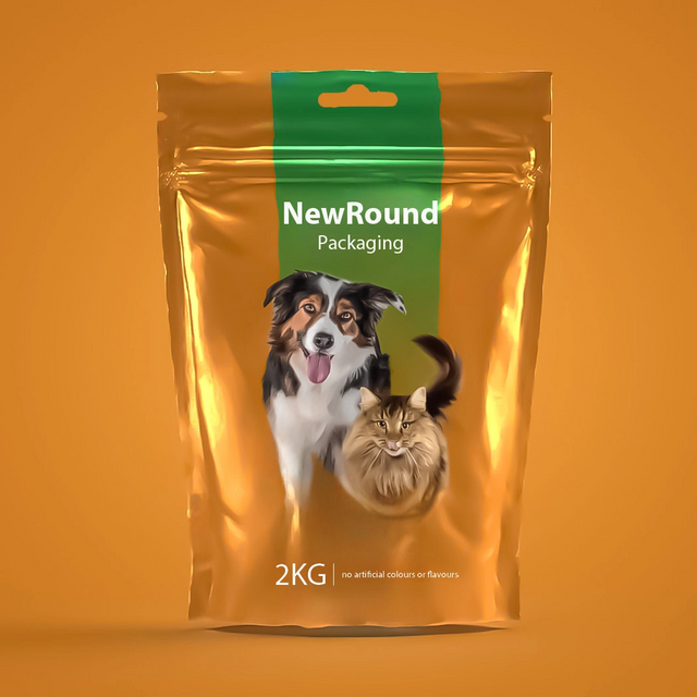 Emballage alimentaire pour animaux de compagnie avec conception de stand recyclable