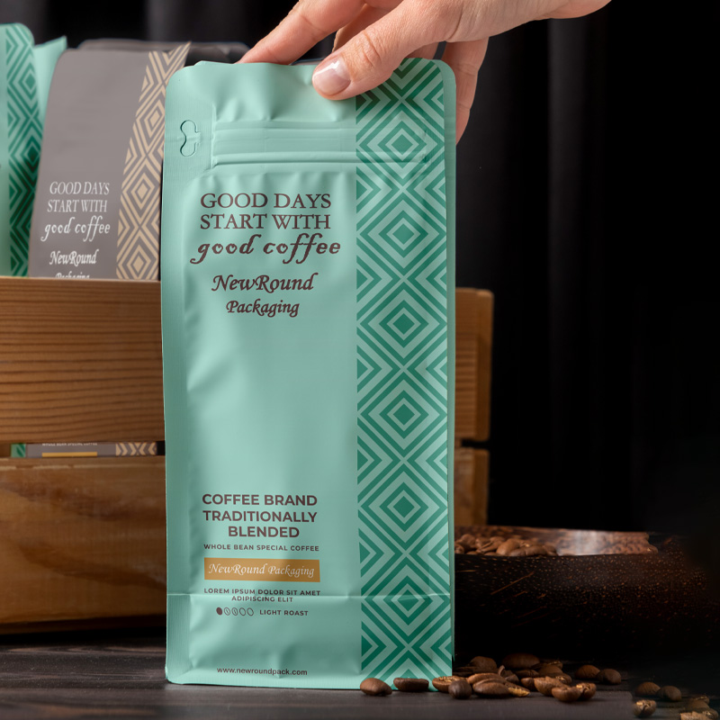 Impression personnalisée en gros petit thermoscellable trois côtés joint mat Sachet café thé alimentaire graine emballage sac