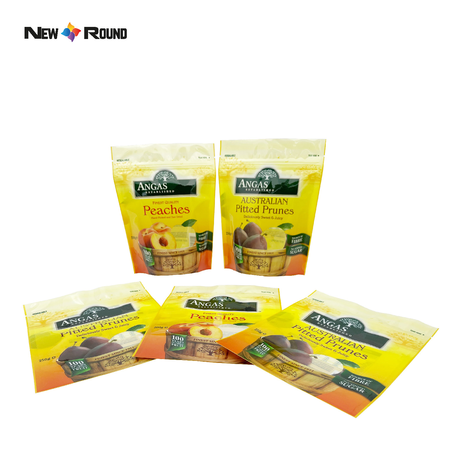 Logo personnalisé en gros Snack Mangue Fruits secs Emballage en plastique Stand Up Pouch Sac d'emballage alimentaire sec