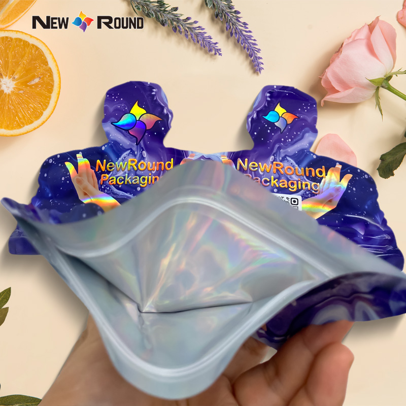 Proof de l'odeur Holographic Die Cut Hlip Lock Mylar Sacs