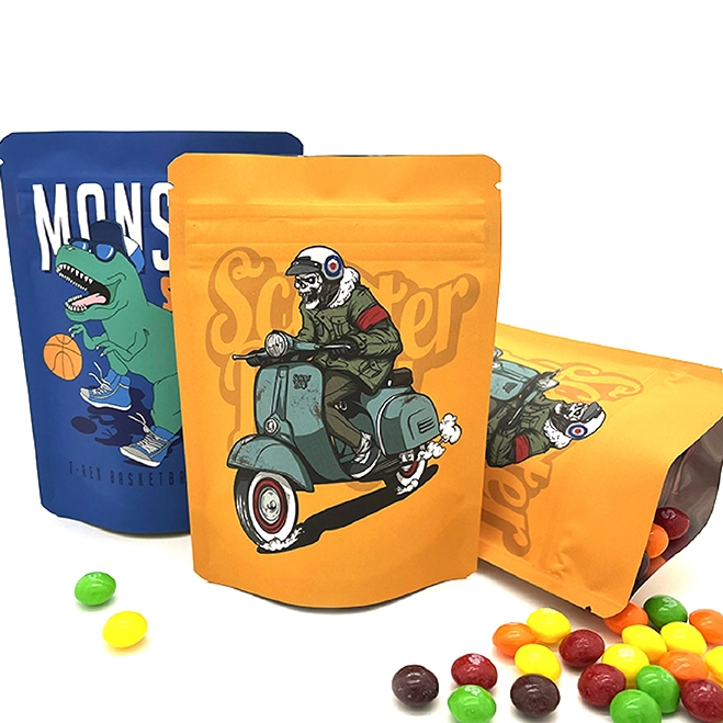 Sacs d'emballage en aluminium Ziplock, vente en gros, sacs en plastique holographiques à fermeture éclair, à l'épreuve des enfants, sacs Mylar 3.5 pour l'emballage