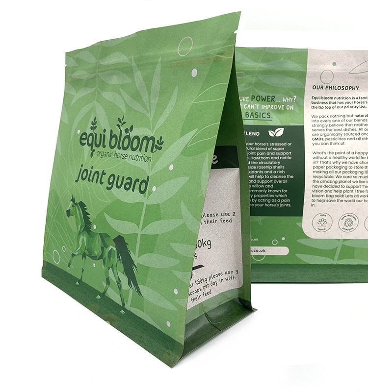 Sac ziplock à fond carré pour poudre de protéine de lactosérum à usage industriel alimentaire