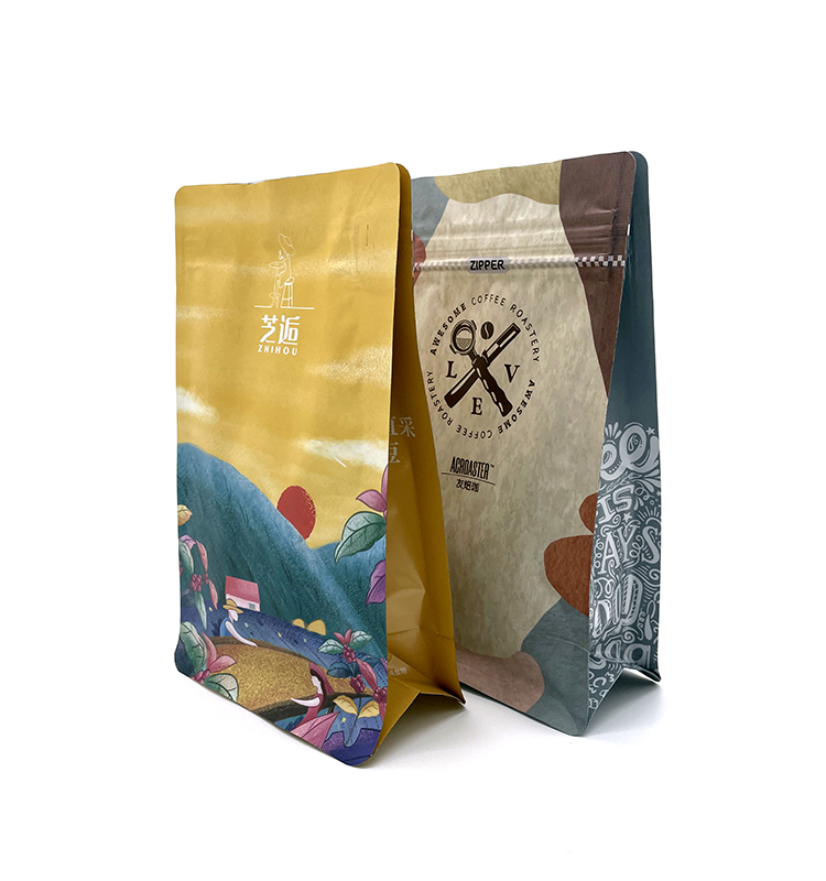 Sacs d'emballage résistants à l'humidité de grain de café d'arabica d'odeur de nourriture noire d'aluminium de gousset latéral