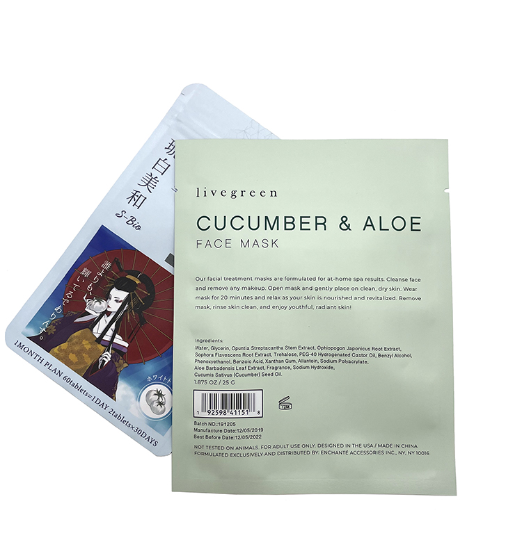 Sac d'emballage de masque facial en feuille d'aluminium personnalisé thermoscellé pour pochette cosmétique liquide pour le visage