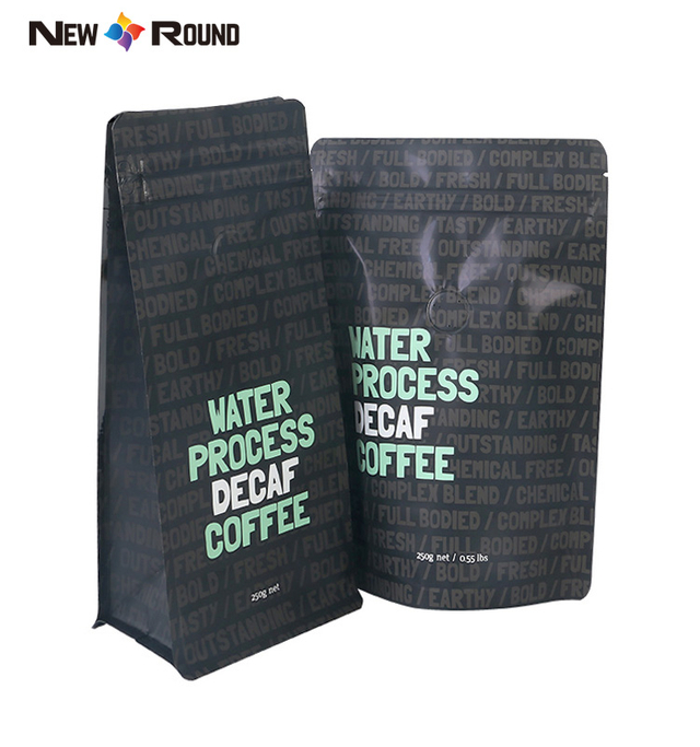 Tenez les sacs plats d'emballage de café de fond de bloc de tirette de poche avec la barrière
