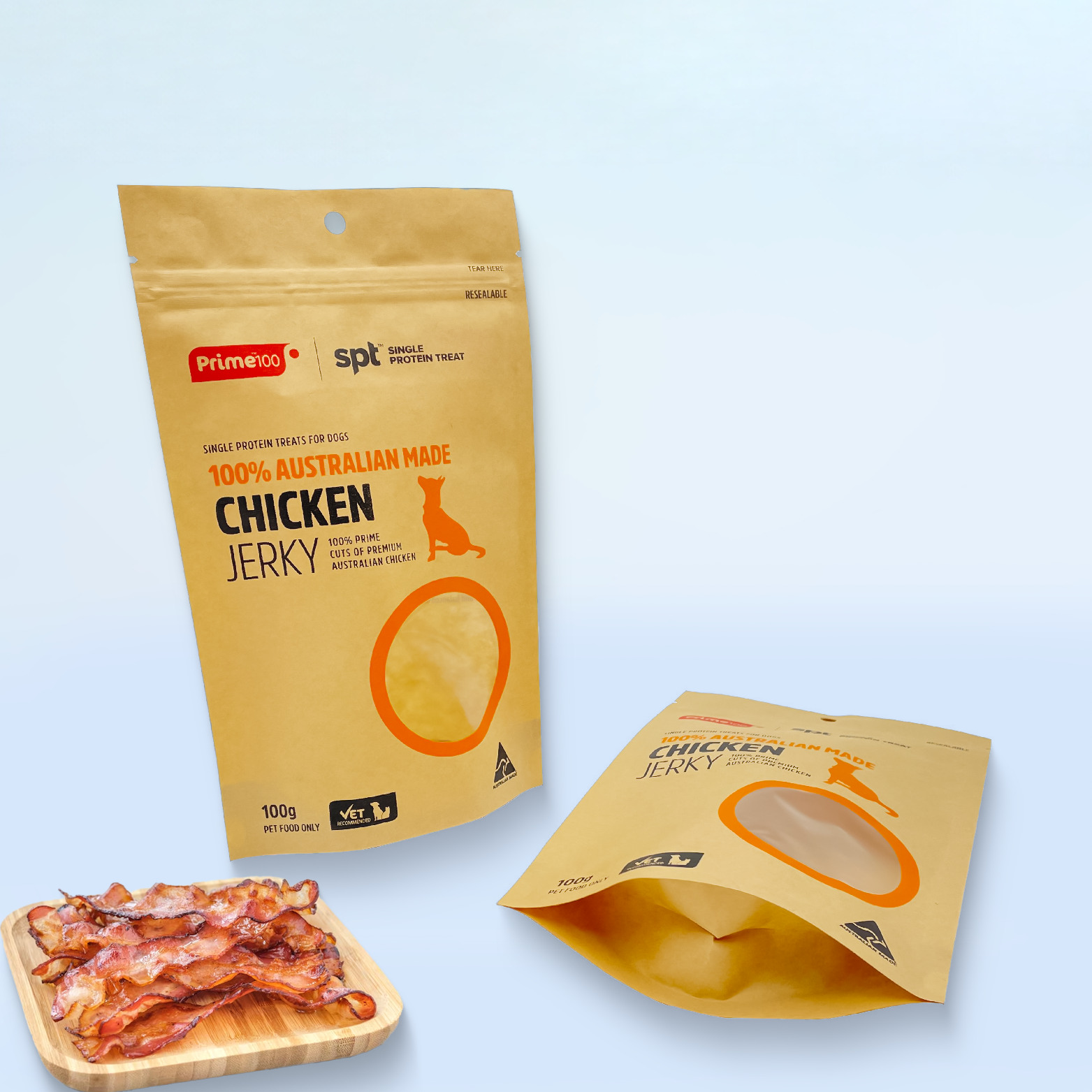 Sac d'emballage alimentaire pour animaux de compagnie, pochette à fond plat en papier d'aluminium, vente en gros