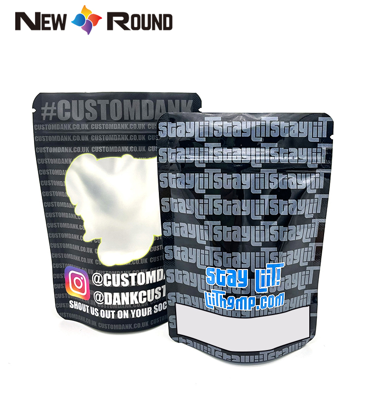 Sacs stratifiés imprimés par coutume de serrure de fermeture éclair de papier d'aluminium avec la mini poche plate de logos recyclable