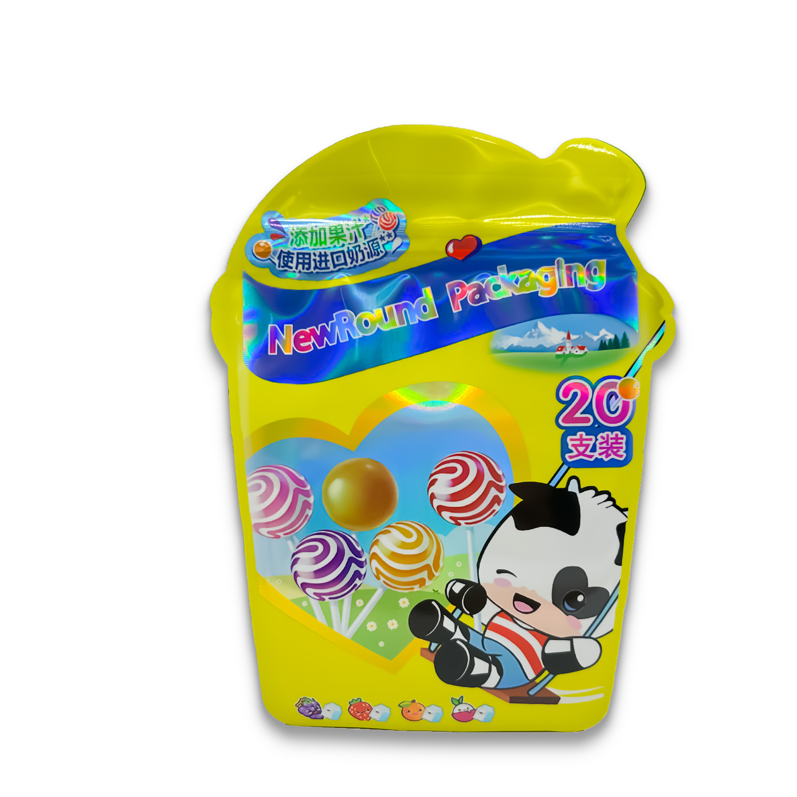 La poche faite sur commande de sucrerie tiennent des sacs de Mylar de forme 8ème sacs holographiques UV de tache de Mylar avec Ziplock
