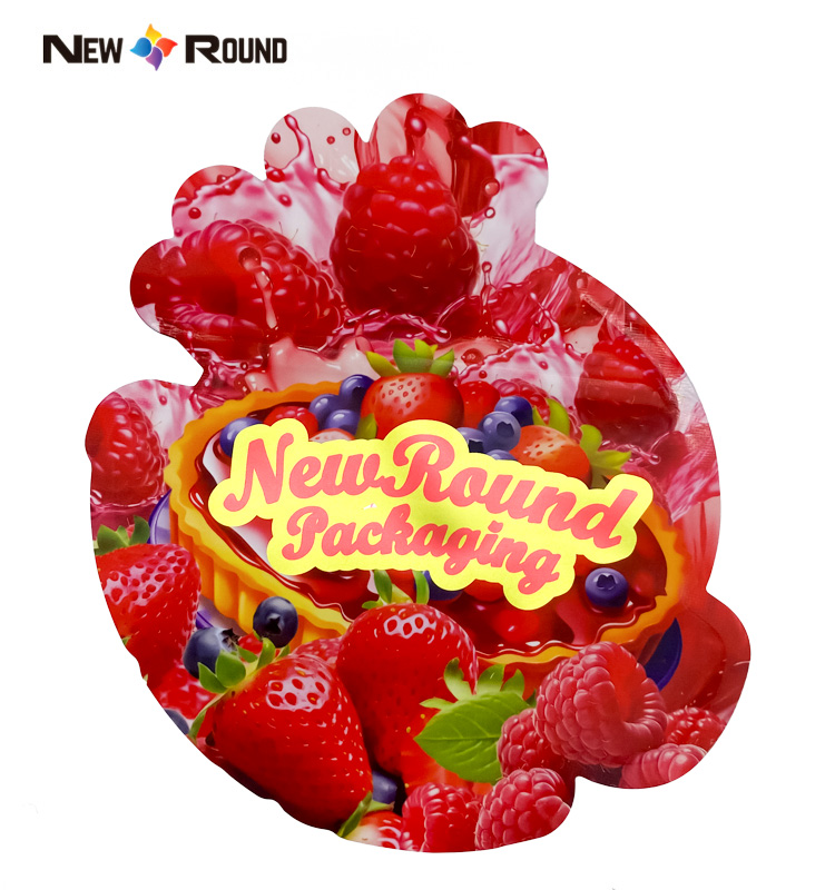 Fabricant de pochettes spéciales en forme de fruits en gros, sacs refermables en Mylar