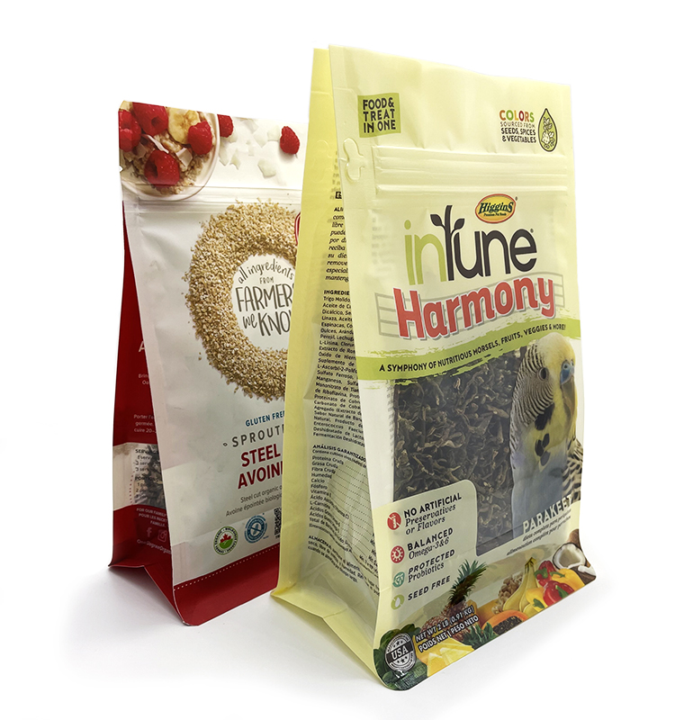 Le chien adapté traite le sac en plastique d'emballage alimentaire pour animaux de compagnie de fond plat de papier d'aluminium de sacs